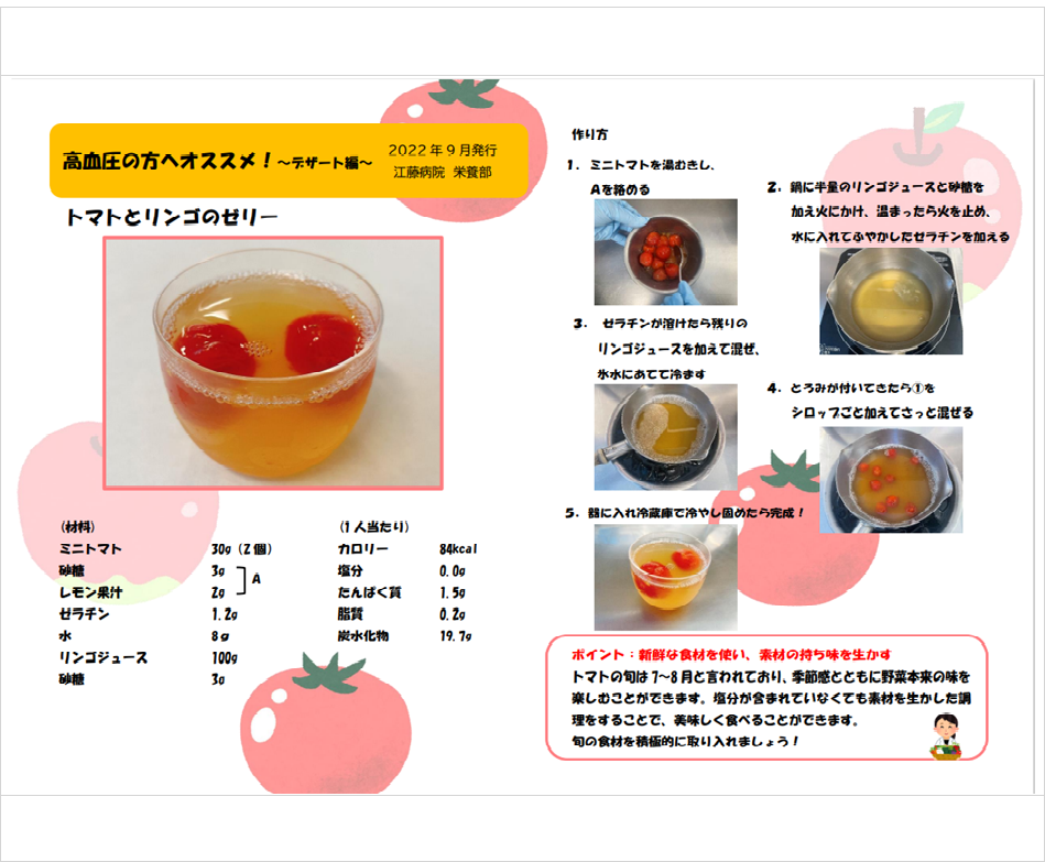 高血圧デザート